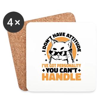 I Don't Have Attitude 7 - Coasters (set of 4) - white - Front