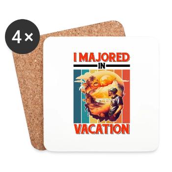 I Majored In Vacation 12 - Coasters (set of 4) - white - Front