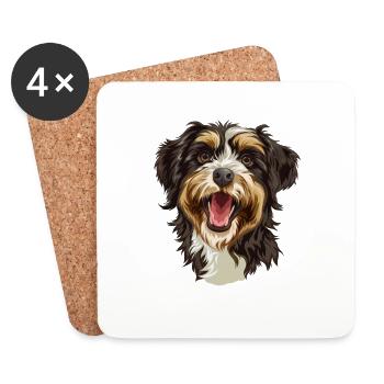Aussiedoodle Geschenk | Cartoon Artwork - Untersetzer (4er-Set) - Weiß - Vorne