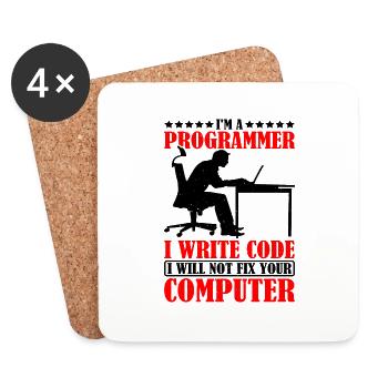 I'm A Programmer I Will Not Fix Your Computer - Untersetzer (4er-Set) - Weiß - Vorne