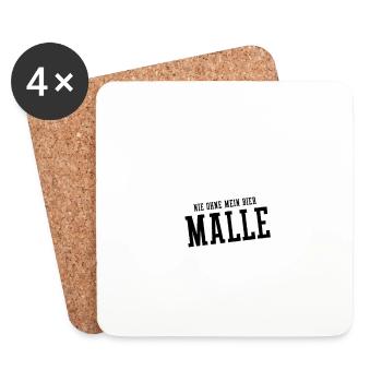 Nie Ohne Mein Bier Malle - Untersetzer (4er-Set) - Weiß - Vorne