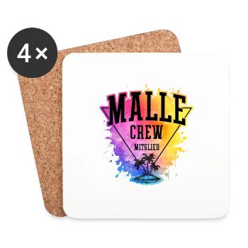 Malle Crew Mallorca Reise Urlaub - Untersetzer (4er-Set) - Weiß - Vorne