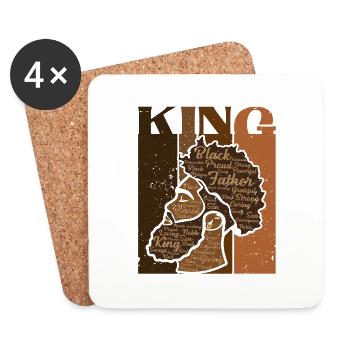 King Father Melanin African American juneteenth - Coasters (set of 4) - white - Front