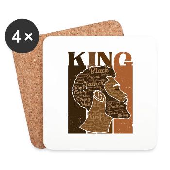 King Father Melanin African American juneteenth - Coasters (set of 4) - white - Front