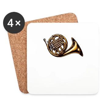 Waldhornmusik Marching Band Brass Hornist - Untersetzer (4er-Set) - Weiß - Vorne