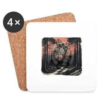 Forest, Dark, Insect, Butterfly, Butterfly, Nature - Coasters (set of 4) - white - Front