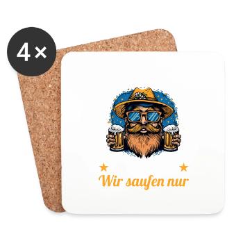 Der Hässliche heiratet JGA Junggesellenabschied - Untersetzer (4er-Set) - Weiß - Vorne