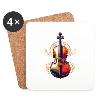 Cello Instrument Orchestra Cellist Musician - Coasters (set of 4) - white - Front