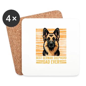 Meilleur Berger Allemand Papa Jamais Propriétaire Chien Maman Papa - Dessous de verre (lot de 4) - blanc - Devant