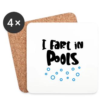 Je Pète Dans Les Piscines 4 - Dessous de verre (lot de 4) - blanc - Devant