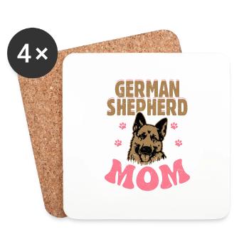 German Shepherd Mom Puppy Breeder Dog Owner - Coasters (set of 4) - white - Front