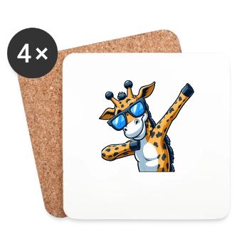 Cooles Zebra mit Sonnenbrille: Dabbing-Style - Untersetzer (4er-Set) - Weiß - Vorne