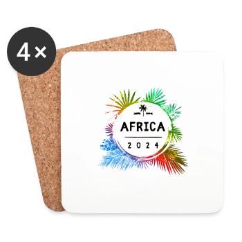 Afrika 2024 Bunt - Untersetzer (4er-Set) - Weiß - Vorne