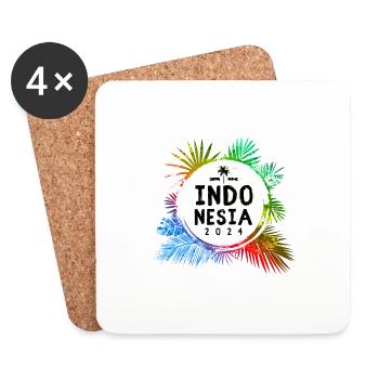 Indonesien 2024 Bunt - Untersetzer (4er-Set) - Weiß - Vorne