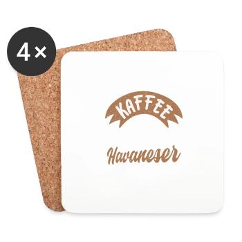 S’il vous plaît ne vous adressez qu’à la maîtresse des chiens bichons havanais H - Dessous de verre (lot de 4) - blanc - Devant