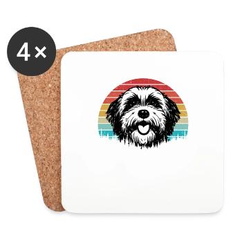 Meilleur Propriétaire De Chien De Papa Bichon Havanais Havaneser - Dessous de verre (lot de 4) - blanc - Devant