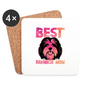 Meilleur propriétaire de chien havanais maman Havaneser - Dessous de verre (lot de 4) - blanc - Devant