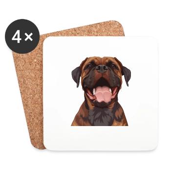 Boerboel | Cartoon Artwork - Untersetzer (4er-Set) - Weiß - Vorne