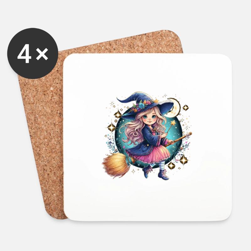 Süße Hexe Endlich 7 - Untersetzer (4er-Set) - Weiß