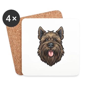 Briard | Cartoon Artwork - Coasters (set of 4) - white - Front