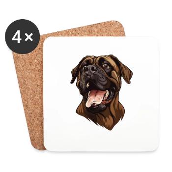 Broholmer | Danish Mastiff | Cartoon Artwork - Untersetzer (4er-Set) - Weiß - Vorne