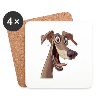 Chart Polski | Polish greyhound | Cartoon Artwork - Untersetzer (4er-Set) - Weiß - Vorne