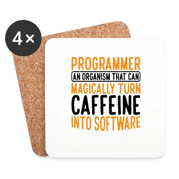 Organism That Can Turn Caffeine Into Software 3 - Coasters (set of 4) - white - Front
