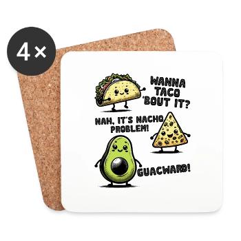 Funny Saying Taco Nacho Avocado Humor Funny - Coasters (set of 4) - white - Front