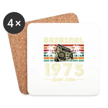 1975 Vintage Retro Geburtstagsgeschenk - Untersetzer (4er-Set) - Weiß - Vorne