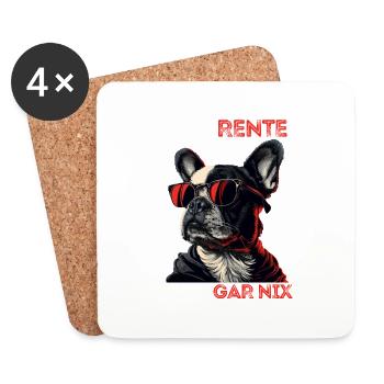 Ich bin in Rente ich muss garnix lustiges Rentner - Untersetzer (4er-Set) - Weiß - Vorne