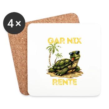 Pension Ich muss Gar Nix! Ich bin in Rente Opa Oma - Untersetzer (4er-Set) - Weiß - Vorne