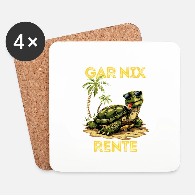 Pension Ich muss Gar Nix! Ich bin in Rente Opa Oma - Untersetzer (4er-Set) - Weiß