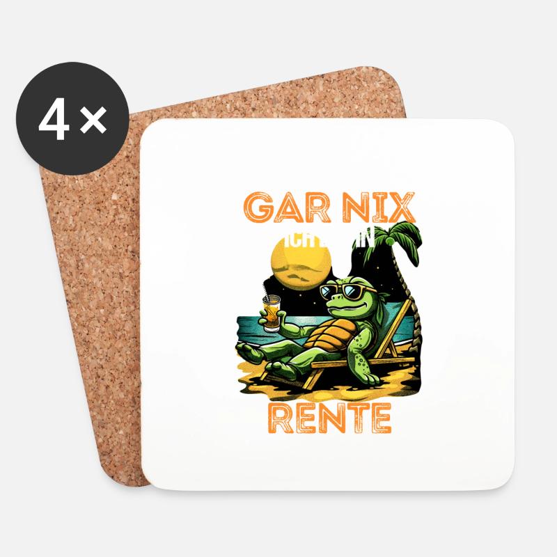 Pension Ich muss Gar Nix! Ich bin in Rente Opa Oma - Untersetzer (4er-Set) - Weiß