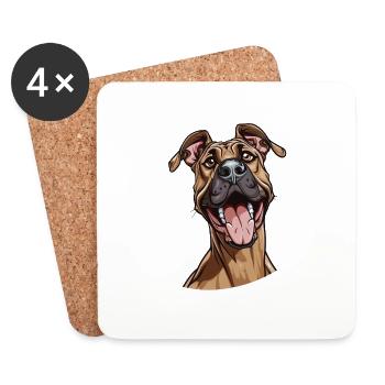 Dogo Canario | Cartoon Artwork - Untersetzer (4er-Set) - Weiß - Vorne