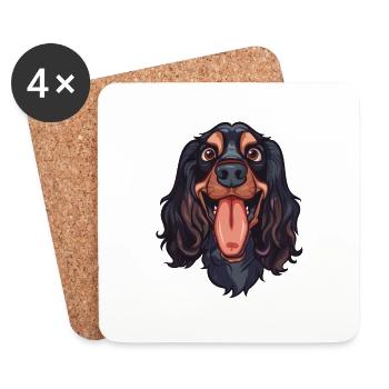 Field Spaniel | Cartoon Artwork - Untersetzer (4er-Set) - Weiß - Vorne