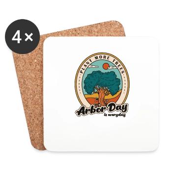 Environmental Awareness Tree Planting Arbor Day - Coasters (set of 4) - white - Front