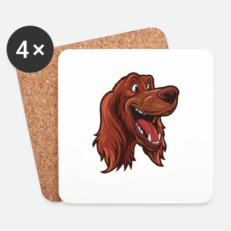 Irish Setter | Cartoon Artwork - Untersetzer (4er-Set) - Weiß