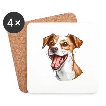 Jack Russel Terrier | Cartoon Artwork - Untersetzer (4er-Set) - Weiß - Vorne