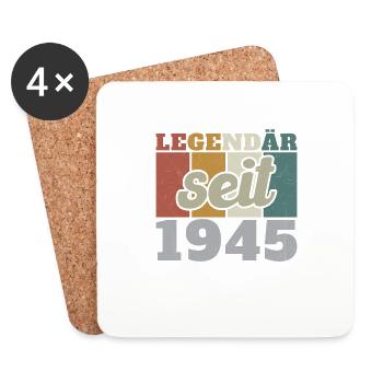 Legendär seit 1945 Vintage - Untersetzer (4er-Set) - Weiß - Vorne