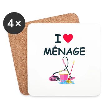 Humor Cleaning Up - Coasters (set of 4) - white - Front