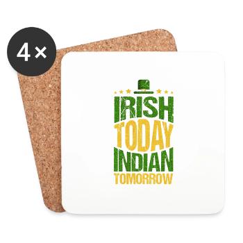 Irlandais aujourd’hui Indien demain Mélange de cultures - Dessous de verre (lot de 4) - blanc - Devant