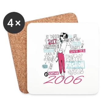 Jahrgang 2006 Geburtstagsgeschenk 2006 Tochter 2006 - Untersetzer (4er-Set) - Weiß - Vorne