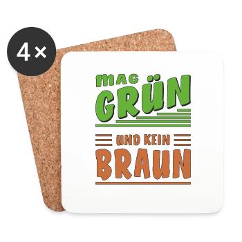 AIME LE VERT ET PAS DE BRUN - Dessous de verre (lot de 4) - blanc - Devant