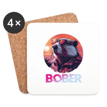 Bober Bóbr Koszula Jakie Bydle Polnisch Meme - Untersetzer (4er-Set) - Weiß - Vorne