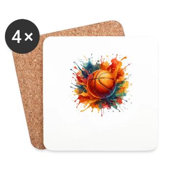 Bunter Basketballspieler Sport Hoop Korb - Untersetzer (4er-Set) - Weiß - Vorne