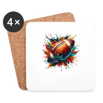 Splash Art Rugby Sports American Football Player - Coasters (set of 4) - white - Front