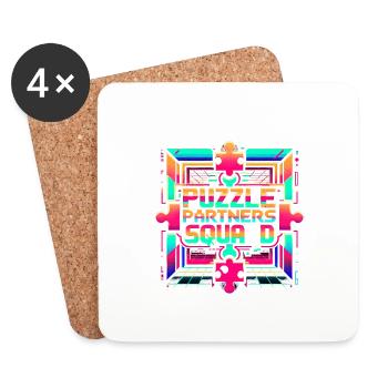 Puzzle Partners Squad 2 - Coasters (set of 4) - white - Front