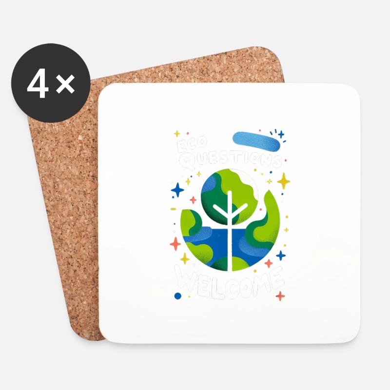 Eco Questions Welcome 2 - Untersetzer (4er-Set) - Weiß