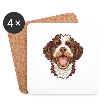 Lagotto Romagnolo | Cartoon Artwork - Untersetzer (4er-Set) - Weiß - Vorne