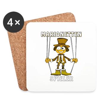 MARIONETTEN SPIELER - Untersetzer (4er-Set) - Weiß - Vorne